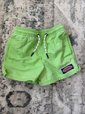 Neon Lime Swim Shorts with Drawstring